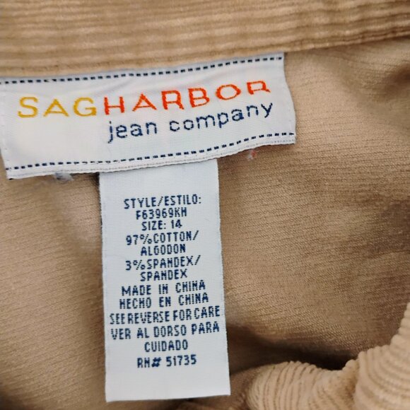 Sag Harbor Brown Corduroy Woman's Button up Jacket size 14 - Picture 7 of 11